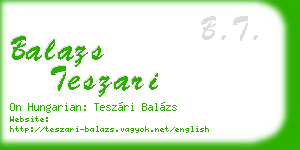 balazs teszari business card
